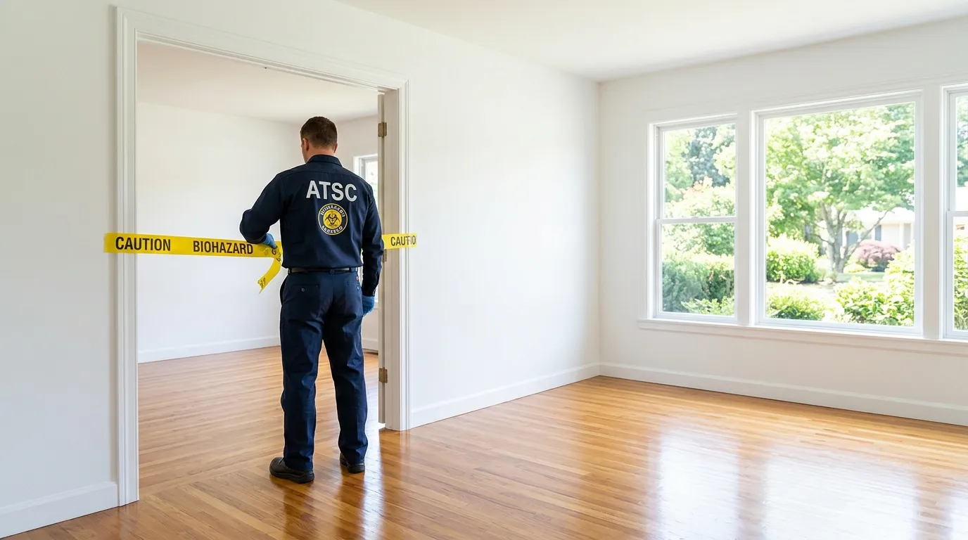Certified biohazard cleanup crew performing Trauma Scene Cleanup in Providence